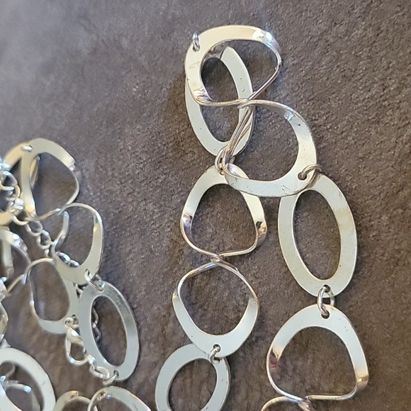 3/$30 VTG 1990s Silvertone Freeform Link Chain Necklace - Picture 3 of 5